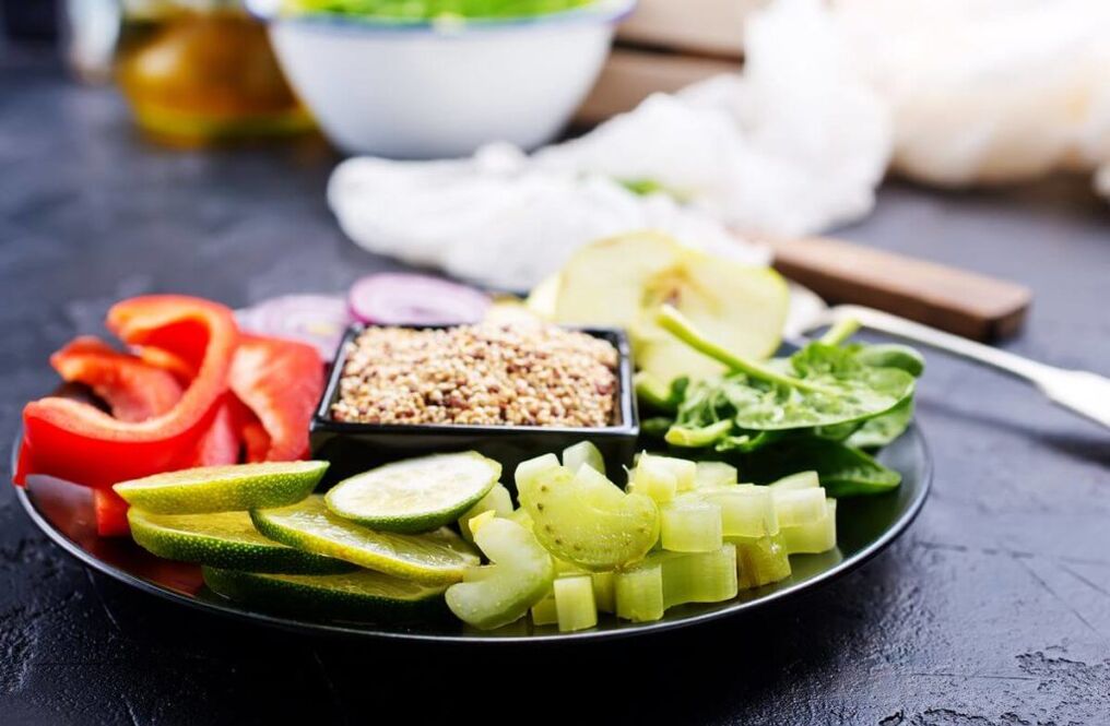 verduras en una dieta de trigo sarraceno